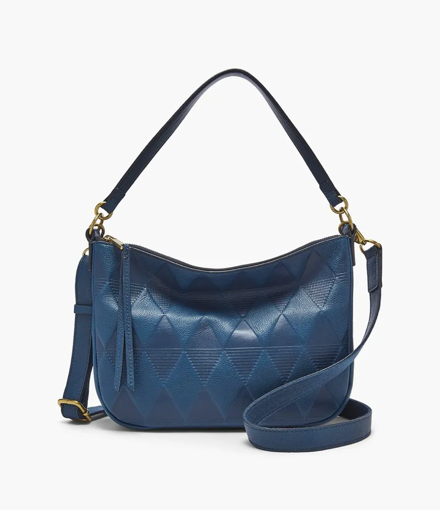 Borsa Donna FOSSIL SKYLAR SHB2660497 Pelle Blu Tracolla