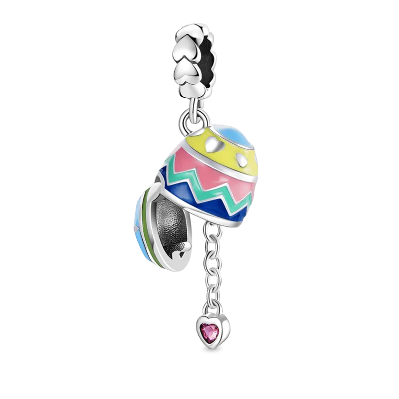 Charm Ciondolo Uovo Di Pasqua In Argento S925