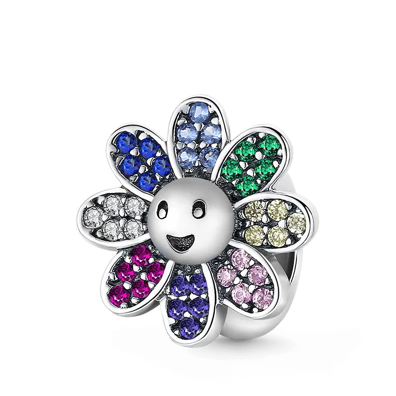 Stopper Girasole In Argento S925 Per Bracciale Da Donna