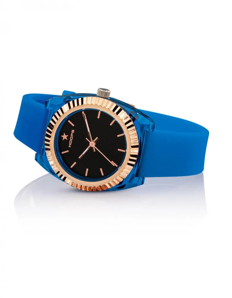Orologio Donna HOOPS SAINT TROPEZ 2630L05 Silicone Blu Nero
