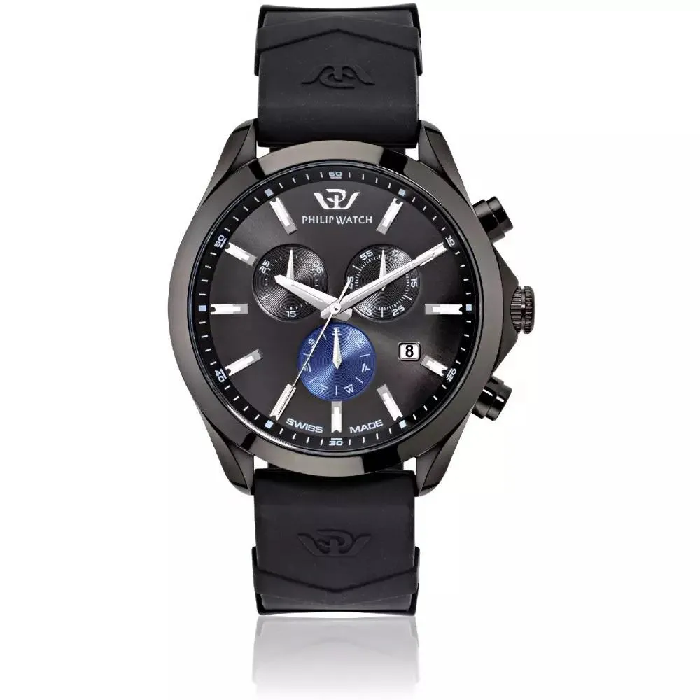 Orologio Uomo PHILIP WATCH BLAZE R8271665006 Chrono Silicone Nero SWISS MADE