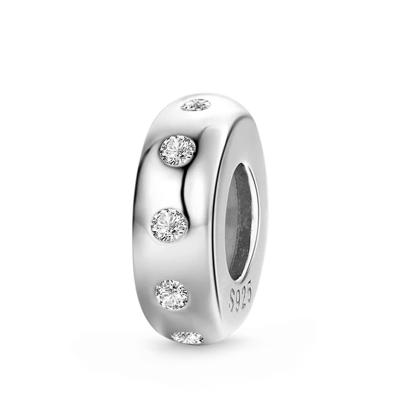 Stopper Frizzante In Argento 925 Con Pietre Per Bracciale