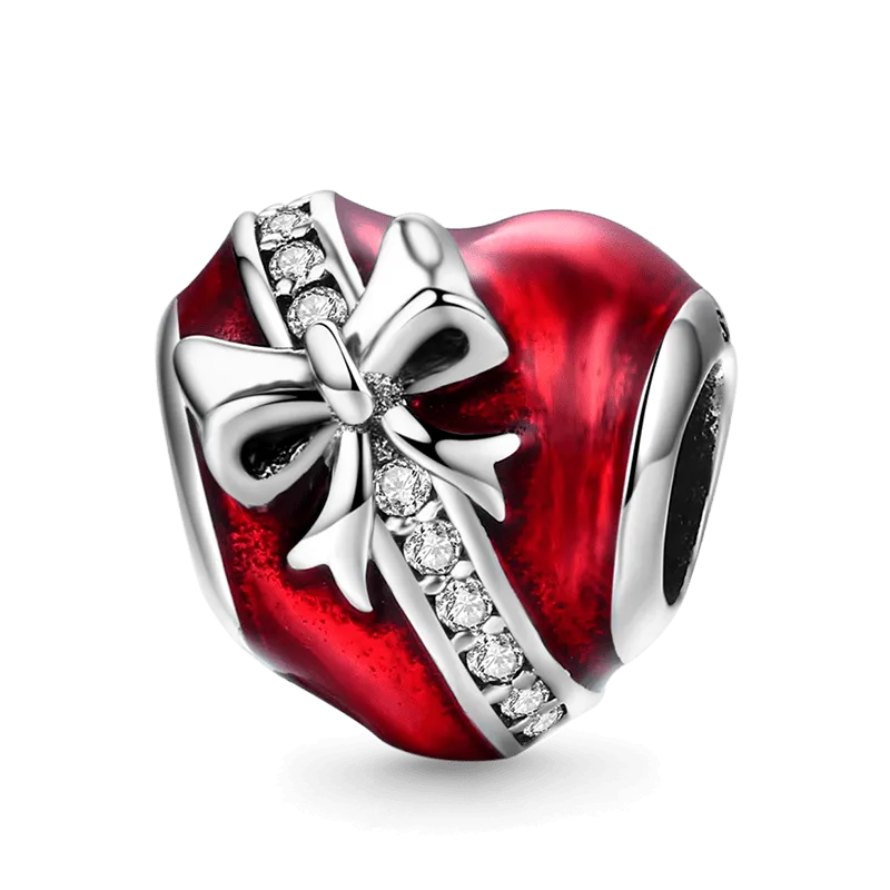 Ciondolo Regalo Cuore Rosso in Argento Sterling 925 con smalti