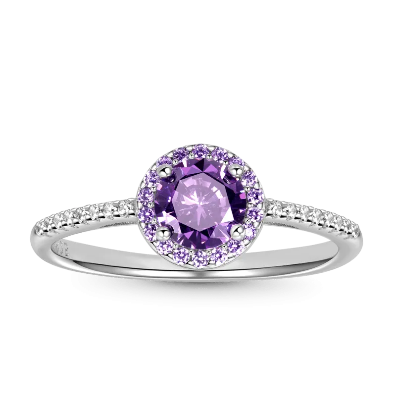 Gnoce Anello Taglio Rotondo Viola