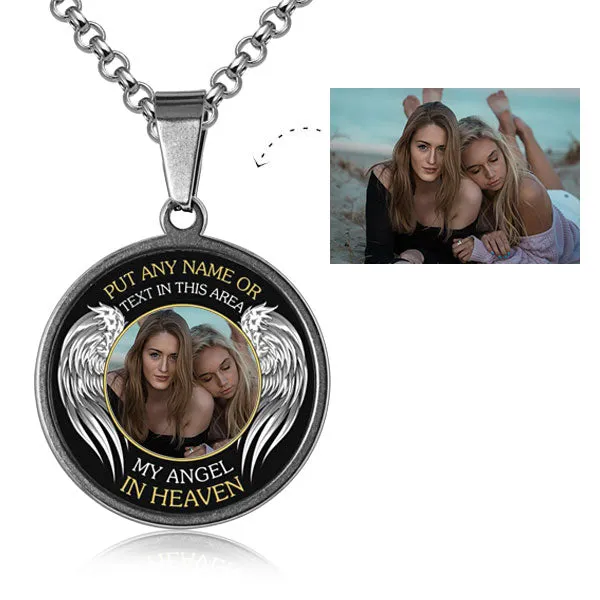 Gnoce Collana Incisa Foto Personalizzata Commemorativa In Ottone Placcato Argente