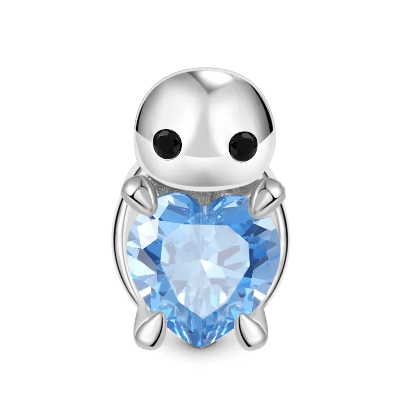 Gnoce Charm Tartaruga Abbraccia la Pietra Cuore