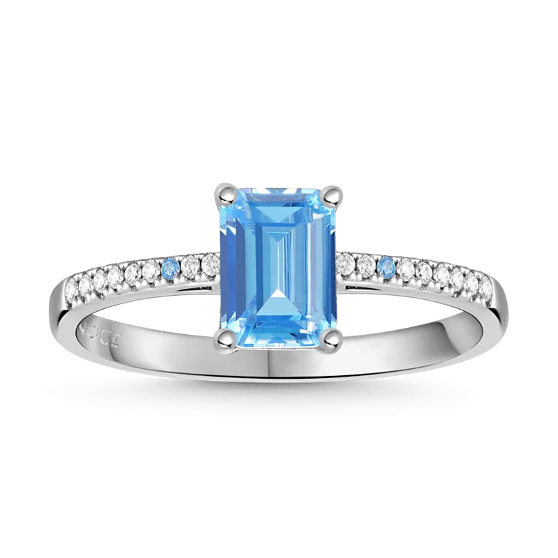 Gnoce Anello Blu Paguette Anello Blu Taglio Paguette