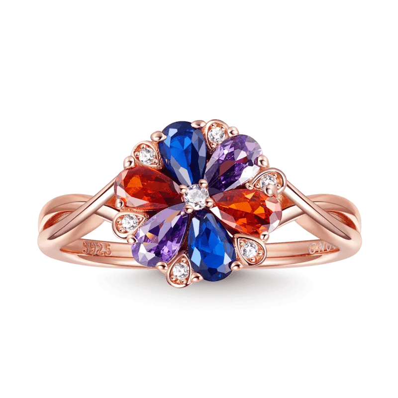 Gnoce Anello Fiori Colorati Anello Fiori Colorati