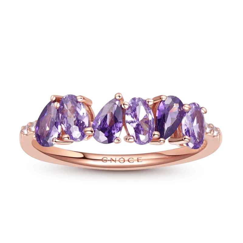 Gnoce Anello Viola Peal & Ovale Anello Viola Peal & Ovale