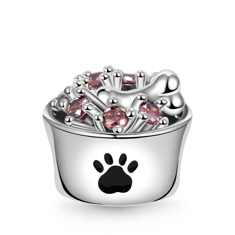 Charm Cibo Per Cani Intarsiato con Pietre