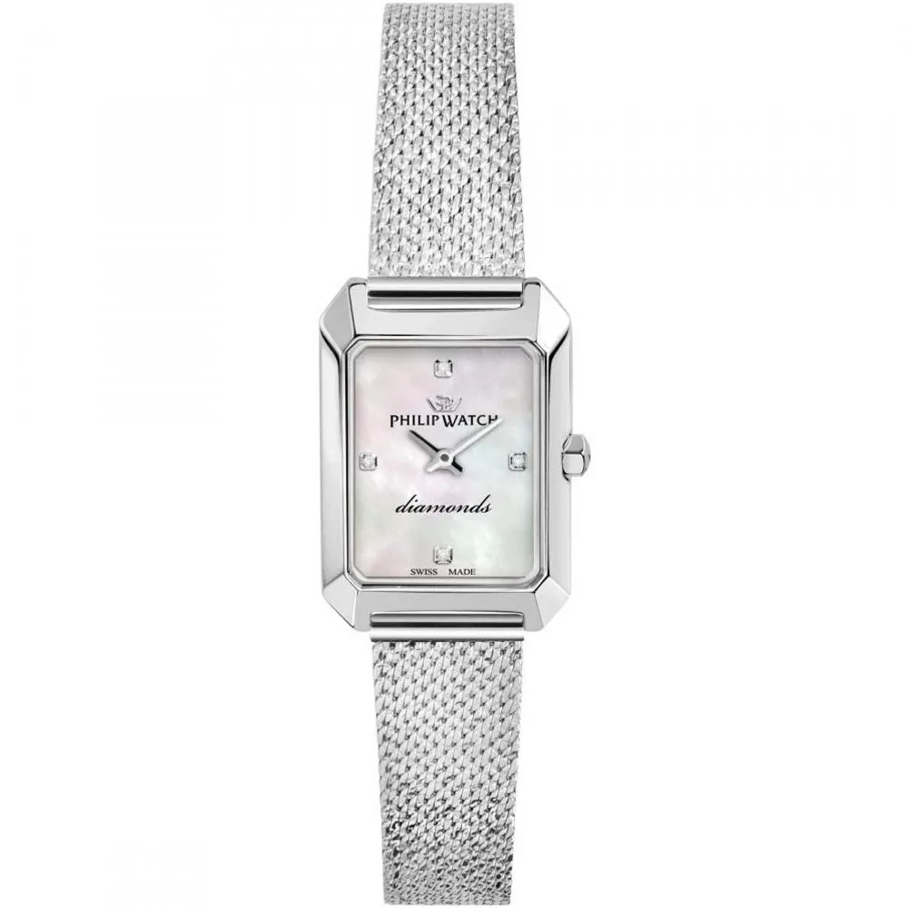 Orologio Donna PHILIP WATCH NEWPORT R8253213501 Acciaio Mesh Bianco Diamanti