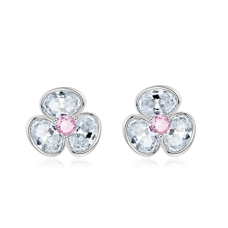 Orecchini Fiori Intarsiato Trasparenti