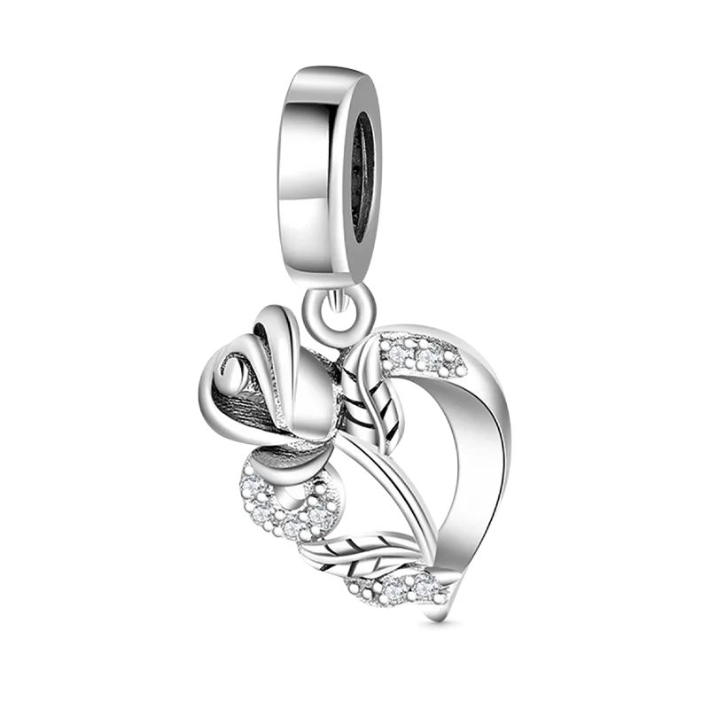 Ciondolo Fiore Rosa In Argento 925