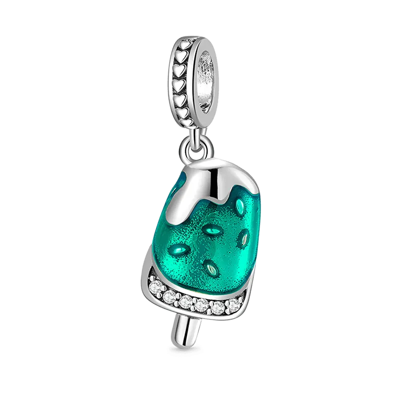 Charm Ciondolo Gelato in Argento 925 con smalti verdi