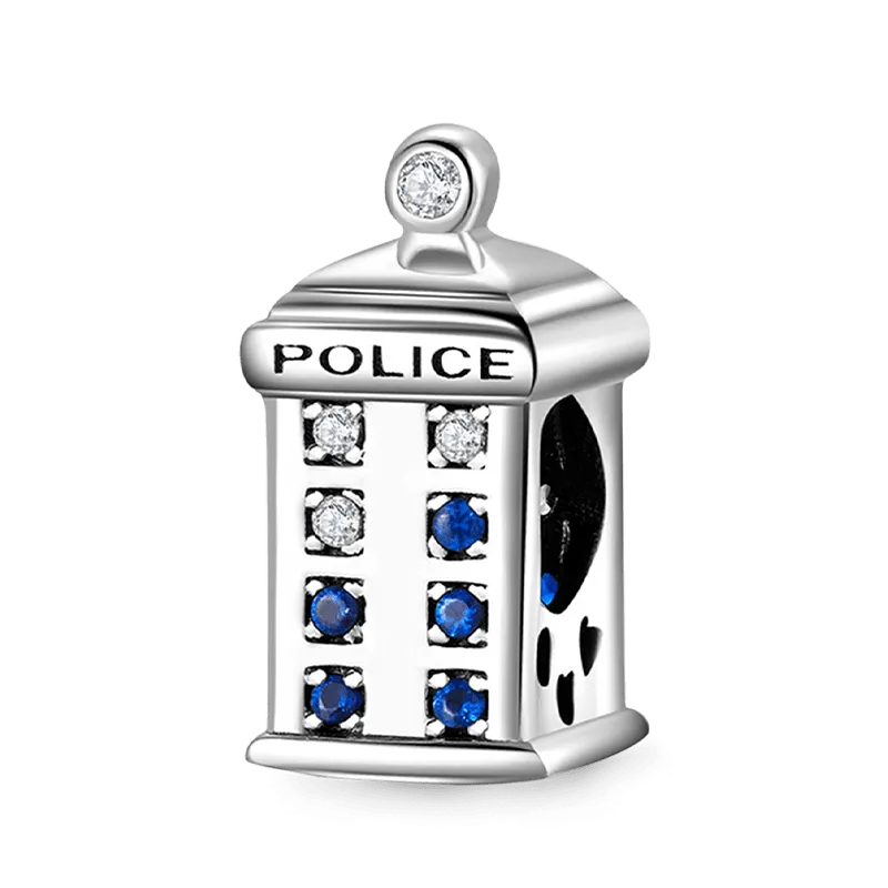 Charm Cabina Di Polizia In Argento 925