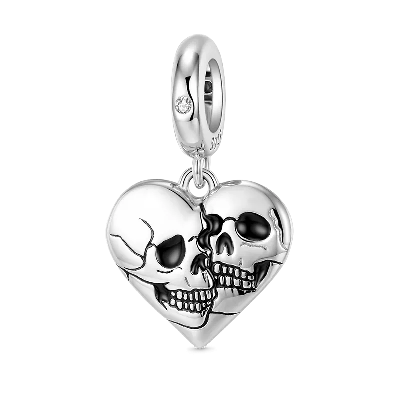 Ciondolo Cuore Teschio In Argento 925