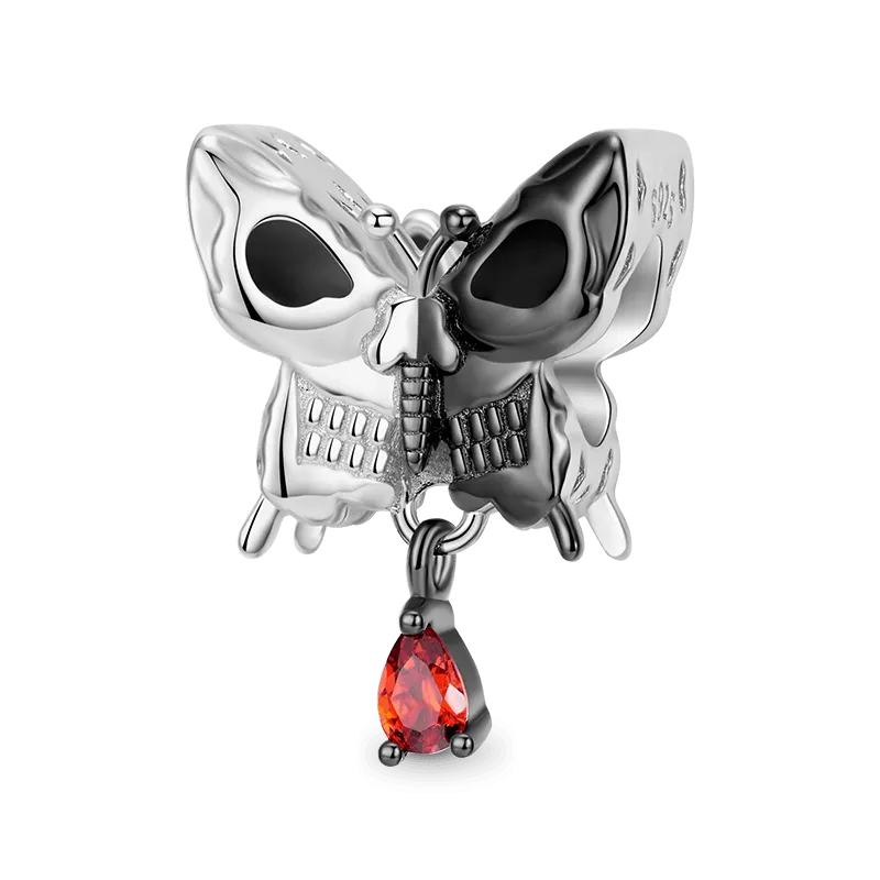 Charm Teschio Farfalla In Argento 925