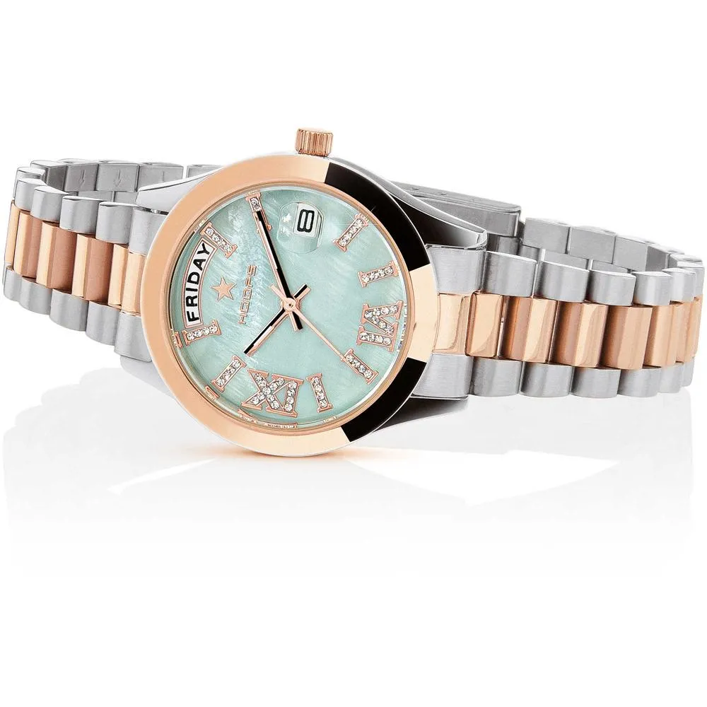 Orologio Donna HOOPS LUXURY DAY DATE 2625LSRG04 Acciaio Turchese Swarovski