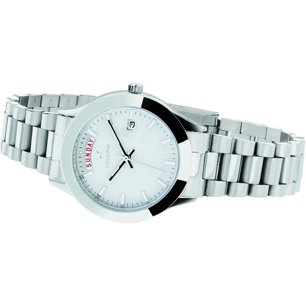 Orologio Uomo HOOPS LUXURY DAY DATE 2620M-S01 Bracciale Acciaio Bianco