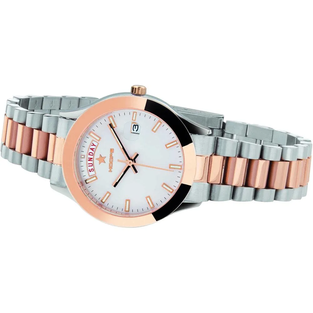 Orologio Uomo HOOPS LUXURY DAY DATE 2620MSRG01 Acciaio Bicolor Rosè Bianco