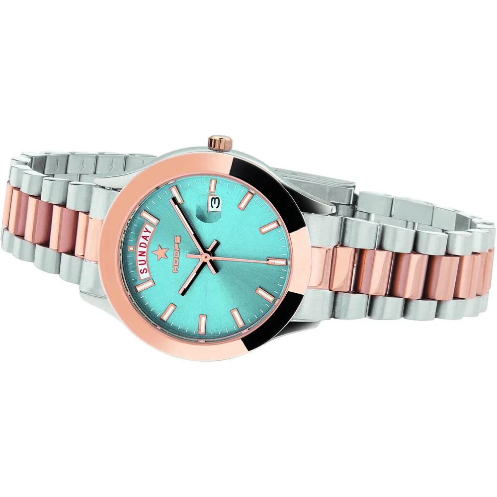 Orologio Uomo HOOPS LUXURY DAY DATE 2620MSRG06 Acciaio Bicolor Rosè Celeste