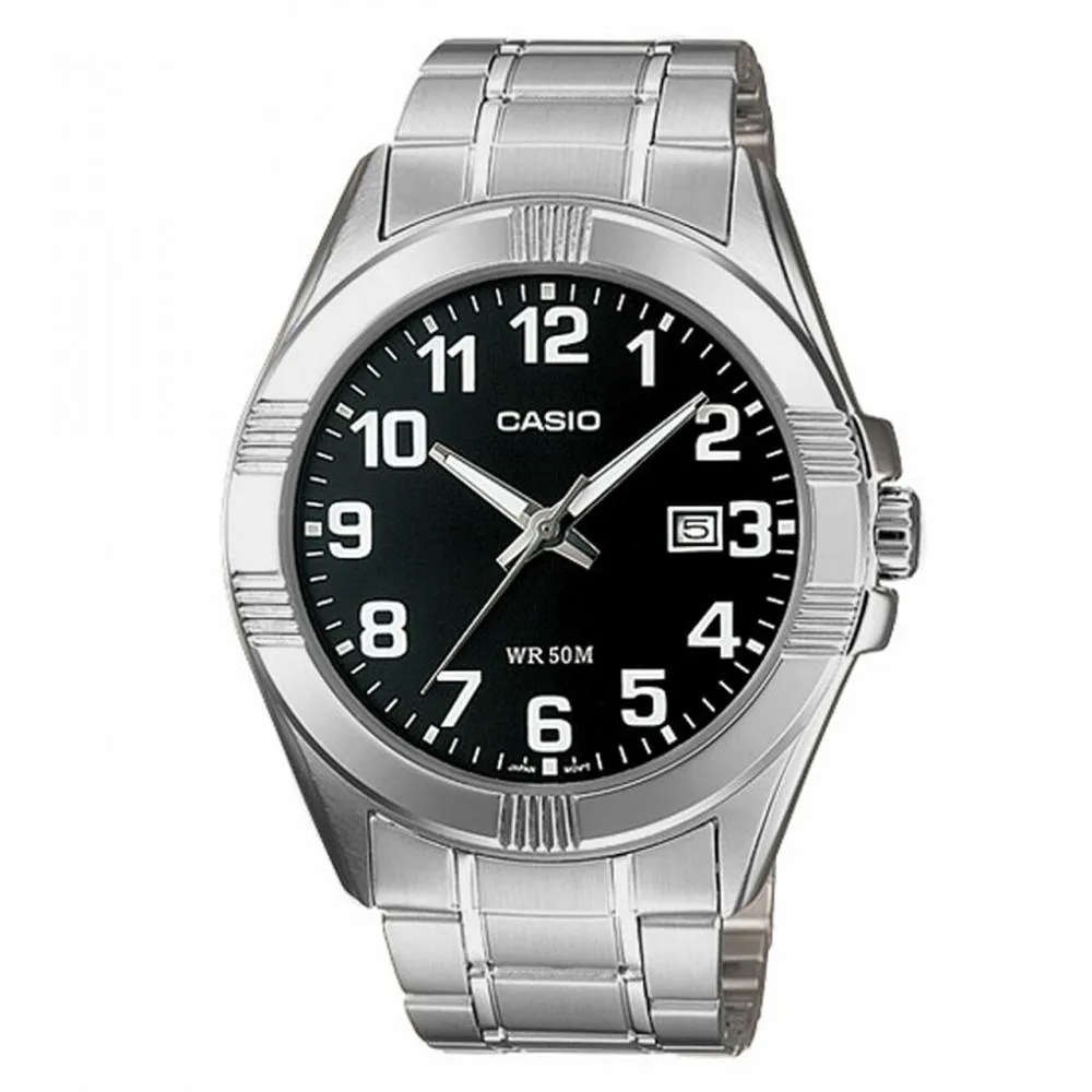 Orologio Uomo CASIO MTP-1308D-1BVDF Bracciale Acciaio Nero Classico