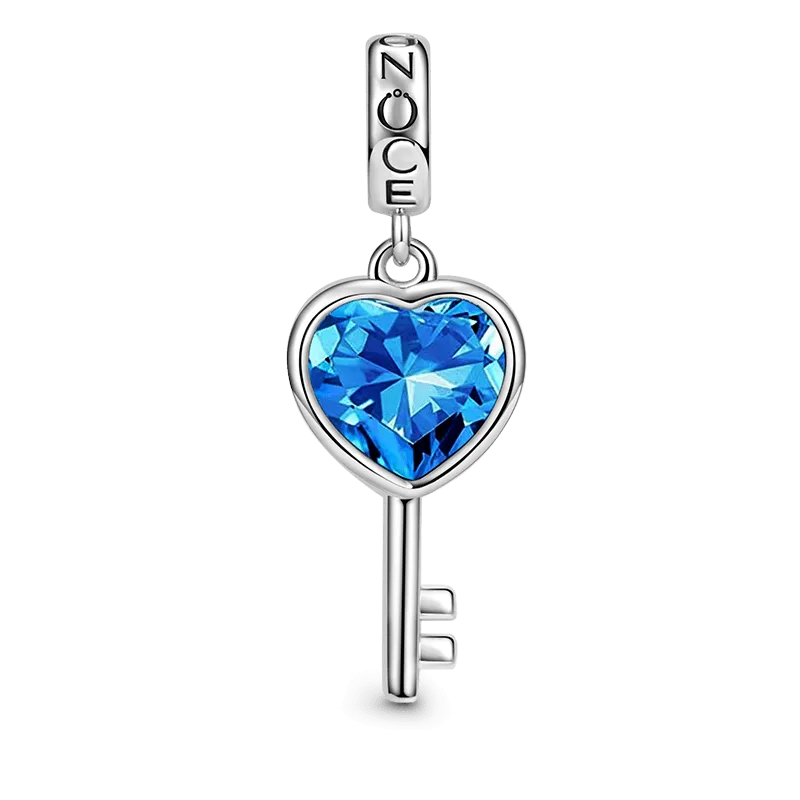 Gnoce Charm Ciondolo Chiave Del Cuore in Argento S925