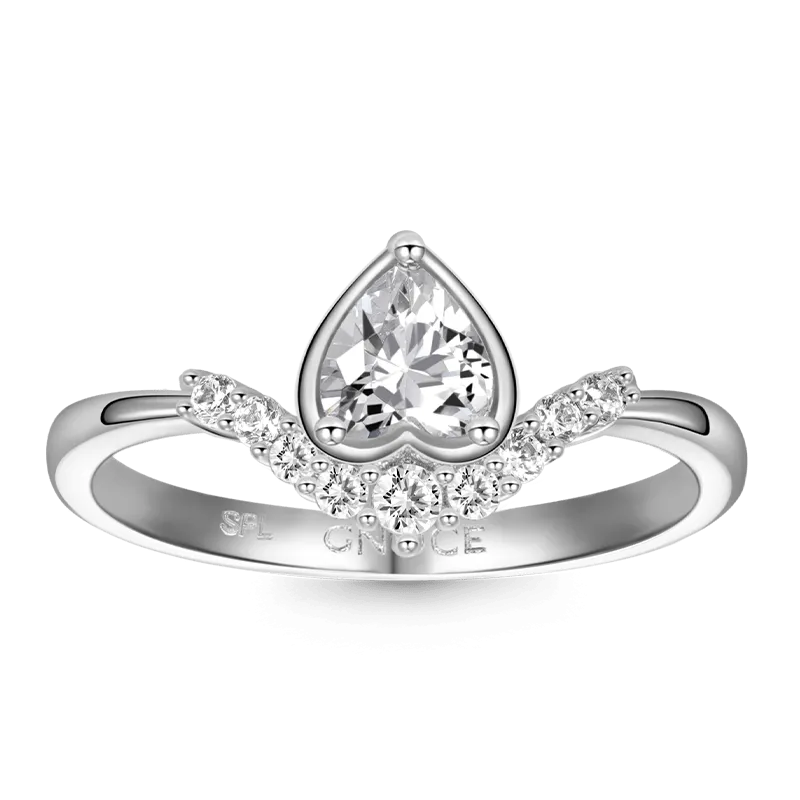 Gnoce Anello A Forma Di V Con Taglio A Cuore Vintage