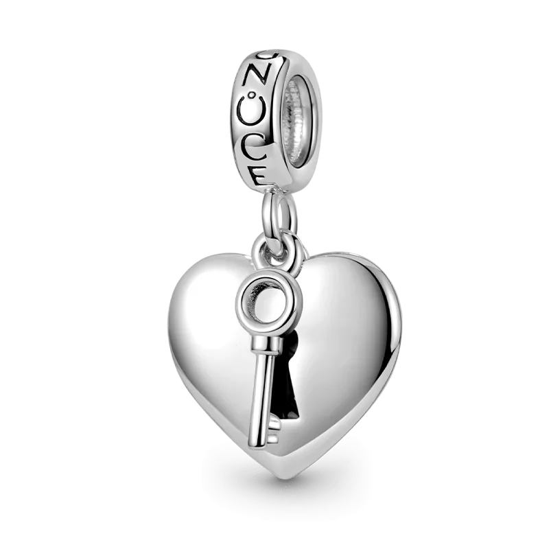 Gnoce Charm Ciondolo Cuore e Chiave Da Incisione