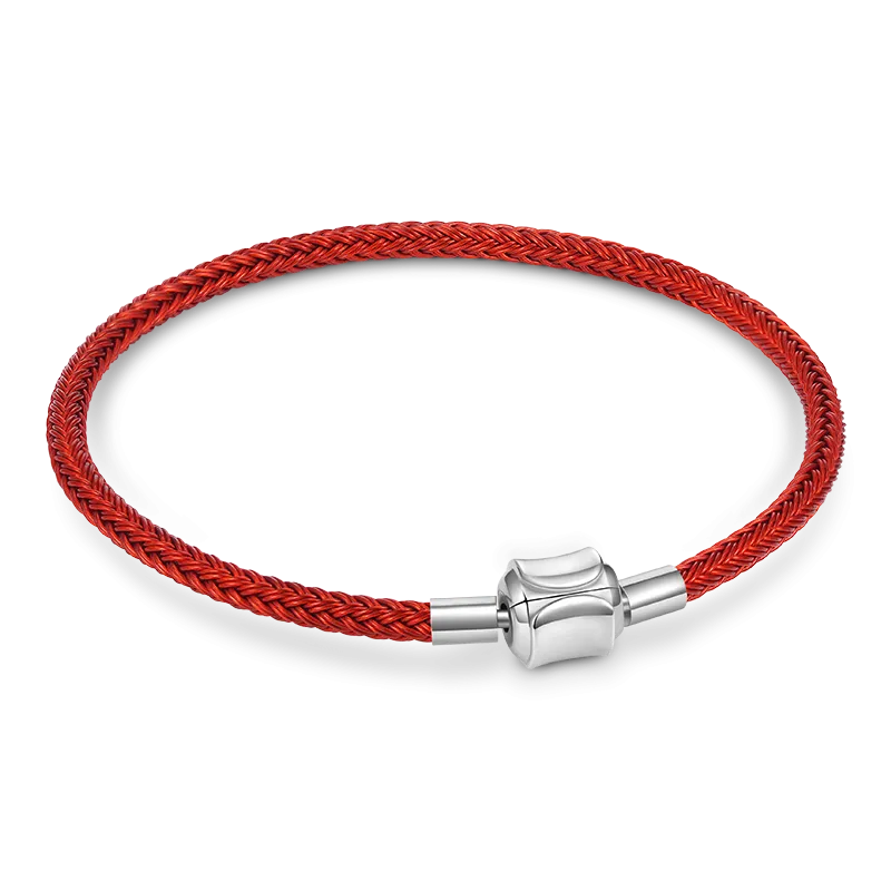 Gnoce Bracciale Base Rosso Con Due Stopper