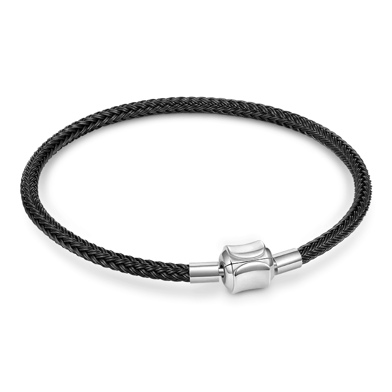 Gnoce Bracciale Base Nero Con Due Stopper