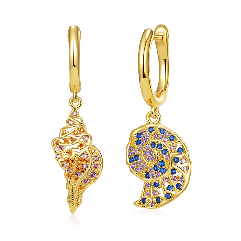 Gnoce Orecchini Pendenti Conchiglie scintillanti