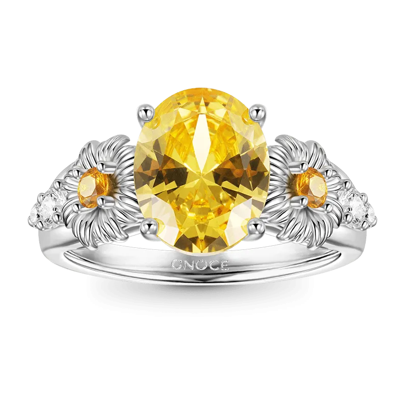 Gnoce Anello Di Fidanzamento Fiore Taglio Ovale