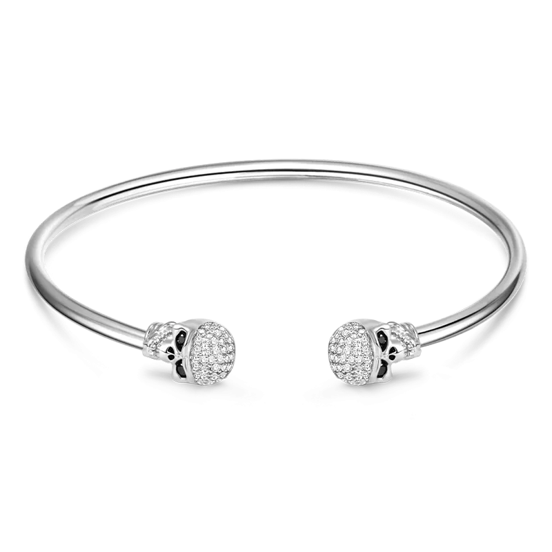 Gnoce Bracciale Rigido Aperto Rimovibile Teschio