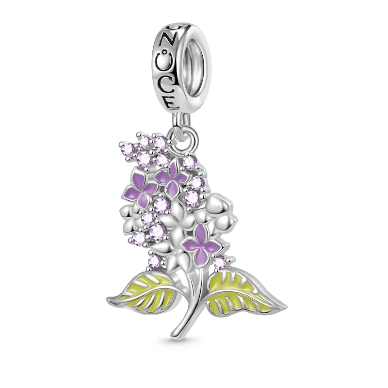 Gnoce Charm Ciondolo Fiore Lilla Viola