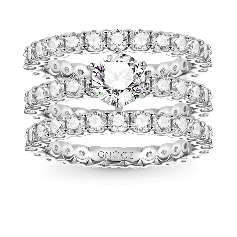 Gnoce Set Di Anelli Impilabili Taglio Rotondo