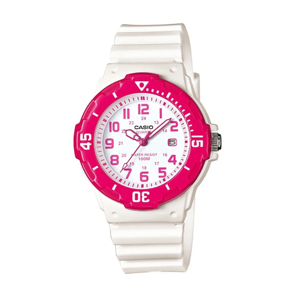 Orologio Junior CASIO LRW-200H-4BVDF Silicone Bianco Rosa 33mm
