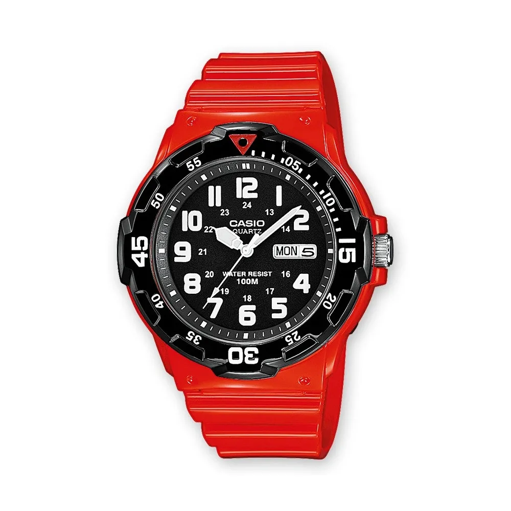 Orologio Uomo CASIO MRW-200HC-4BVDF Silicone Rosso Nero Sub 100mt
