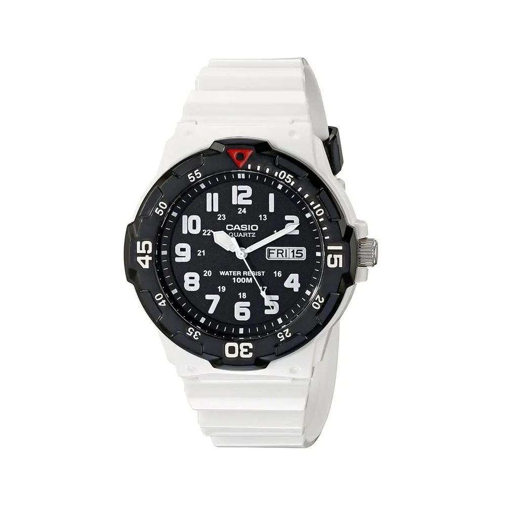 Orologio Uomo CASIO MRW-200HC-7BVDF Silicone Bianco Nero Sub 100mt