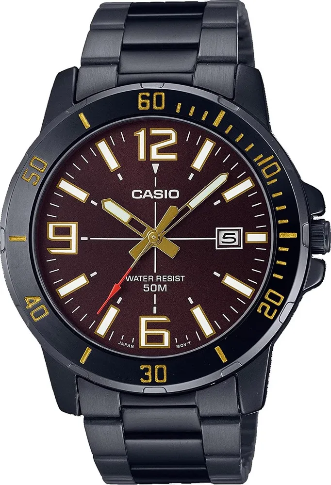 Orologio Uomo CASIO MTP-VD01B-5BVUDF Bracciale Acciaio Nero Classico