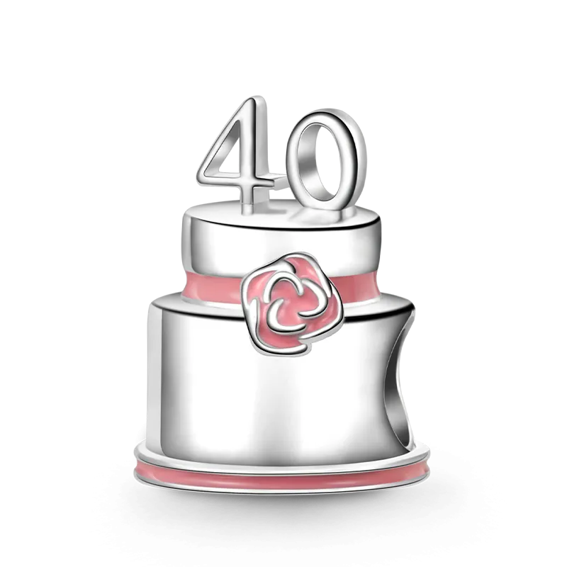 Gnoce Buon "Torta per il 40° Compleanno" con un Fiore