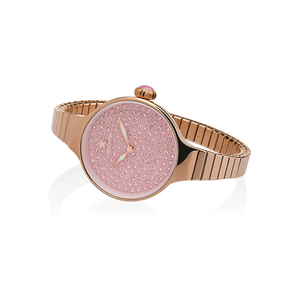 Orologio Donna HOOPS NOUVEAU CHERIE 2601L-RG02 Acciaio Elastico Rosè Rosa