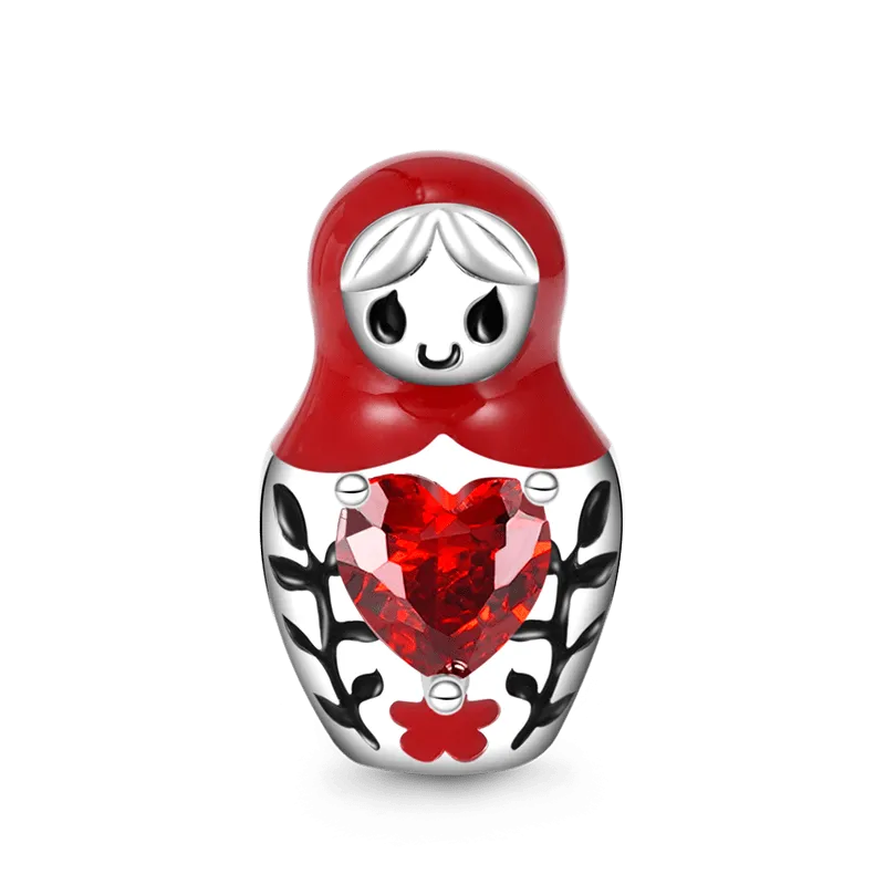 Gnoce Charm Bambola Matrioska Abbraccia La Pietra Di Cuore
