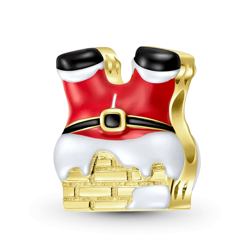 Gnoce Charm Babbo Natale Che Si Arrampica Sul Camino