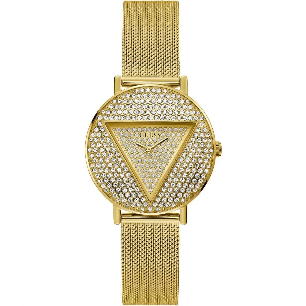 Orologio Donna GUESS ICONIC GW0477L2 Acciaio Mesh Gold Dorato Swarovski