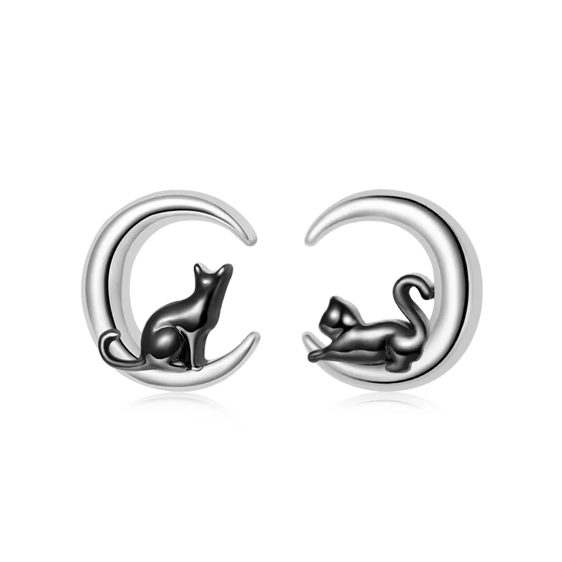Gnoce Orecchini Luna & Gatto Nero