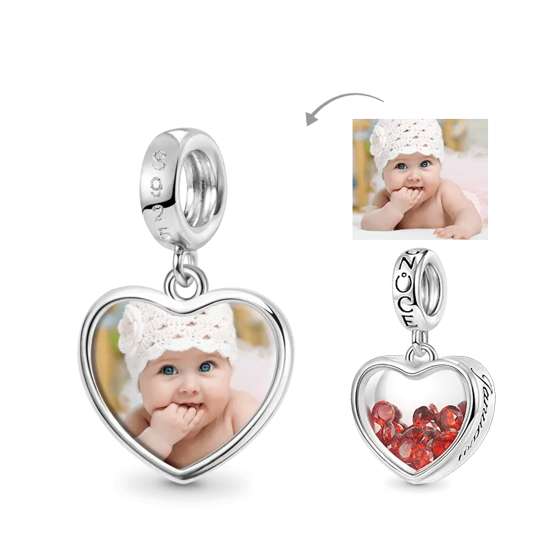 Gnoce Ciondolo Foto Cuore Personalizzato con Gen. Pietra Portafortuna