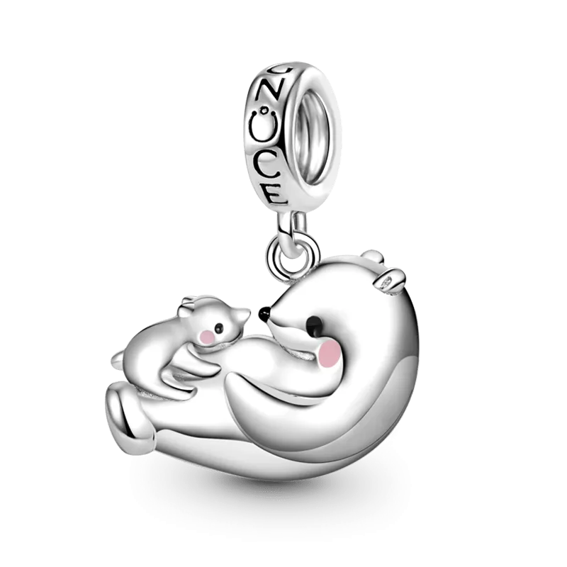 Gnoce Charm Ciondolo Orso Polare D'Amore Abbraccia Il Bambino