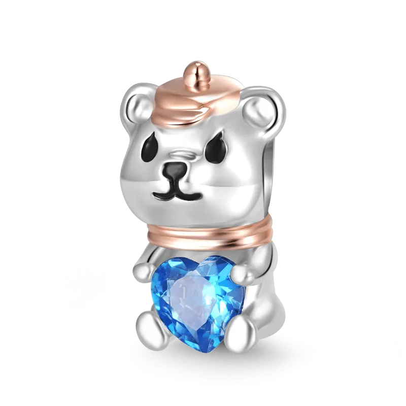 Gnoce Charm Orso Abbraccia La Pietra Cuore