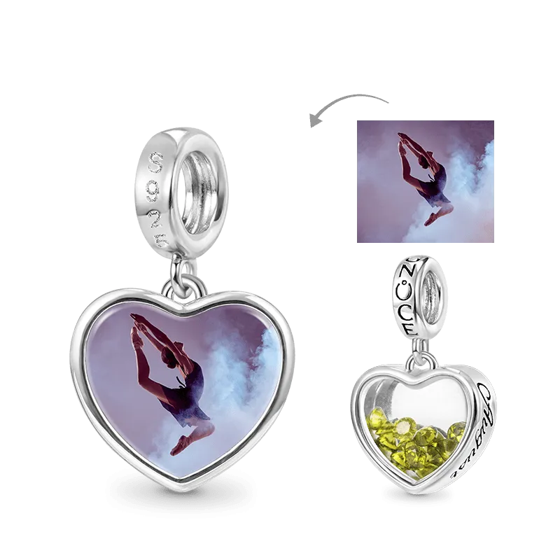 Gnoce Ciondolo Foto Cuore Personalizzato con Ago. Pietra Portafortuna